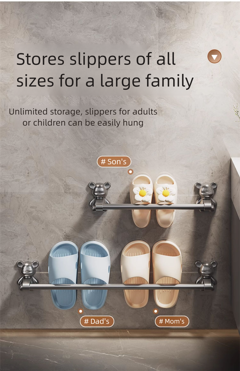 Bathroom No-Drill Slipper Toilet Storage Wall-Mounted Drainage Rack Shoe Organizer Magic Tool_voghion.com