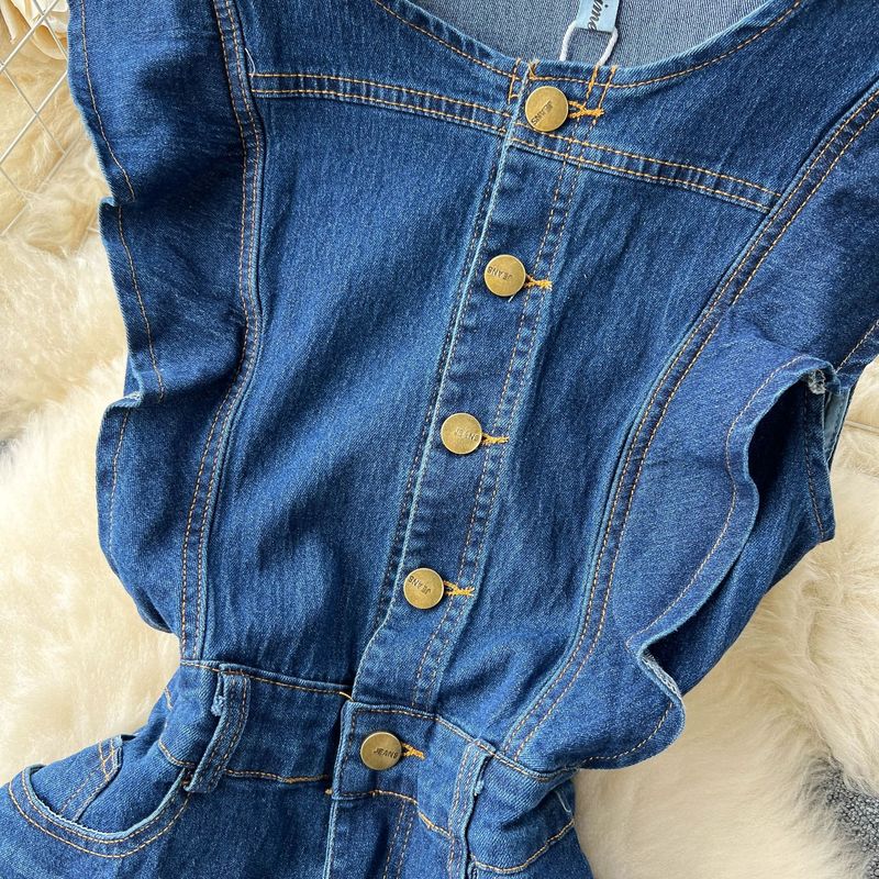 Women's Clothing Denim Dress For Women Slim Waist Temperament Niche Design And Unique Long Skirt_voghion.com