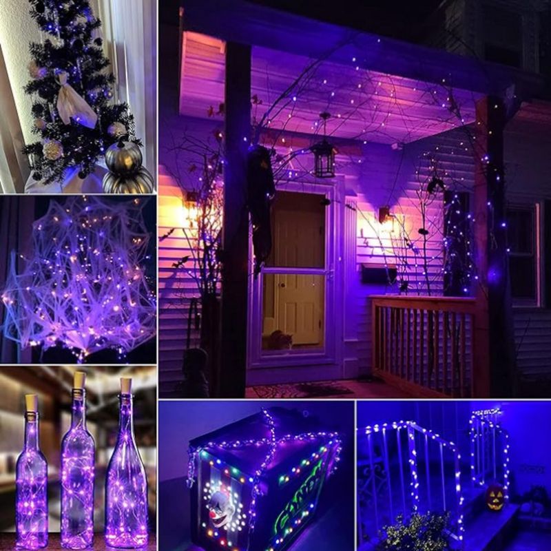 Solar-Lichterkette mit 8 Modi, wasserdicht IP65, Fernbedienung, für Garten, Terrasse, Außendekoration (7 m/50 LEDs, warmweiß und mehrfarbig)_voghion.com
