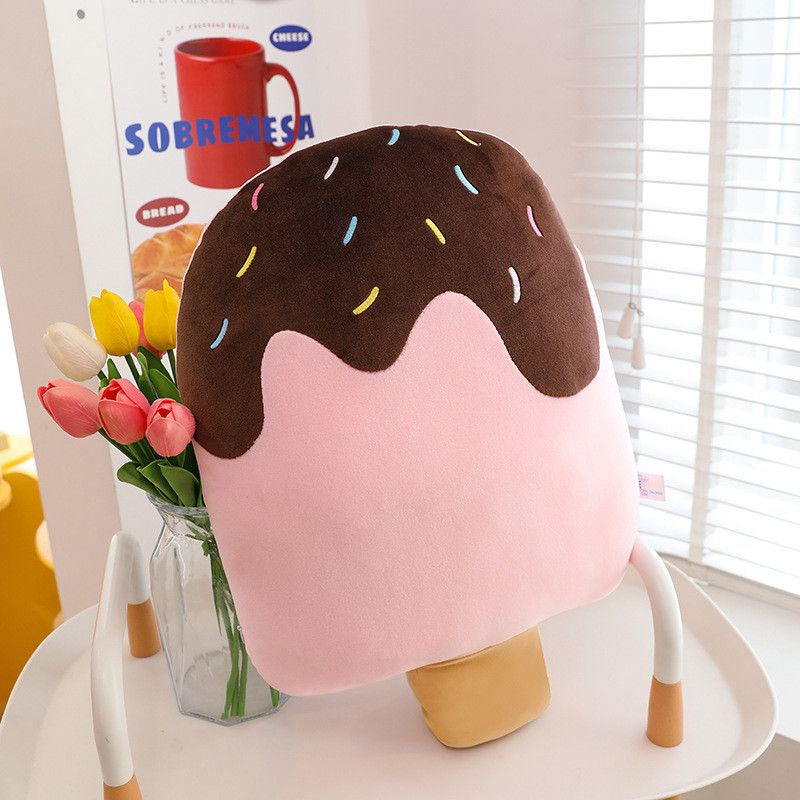 Cream Ice Adorable Cone Plush Pillow Soft Stuffed Toy For Cozy Home Decor Comfort And_voghion.com