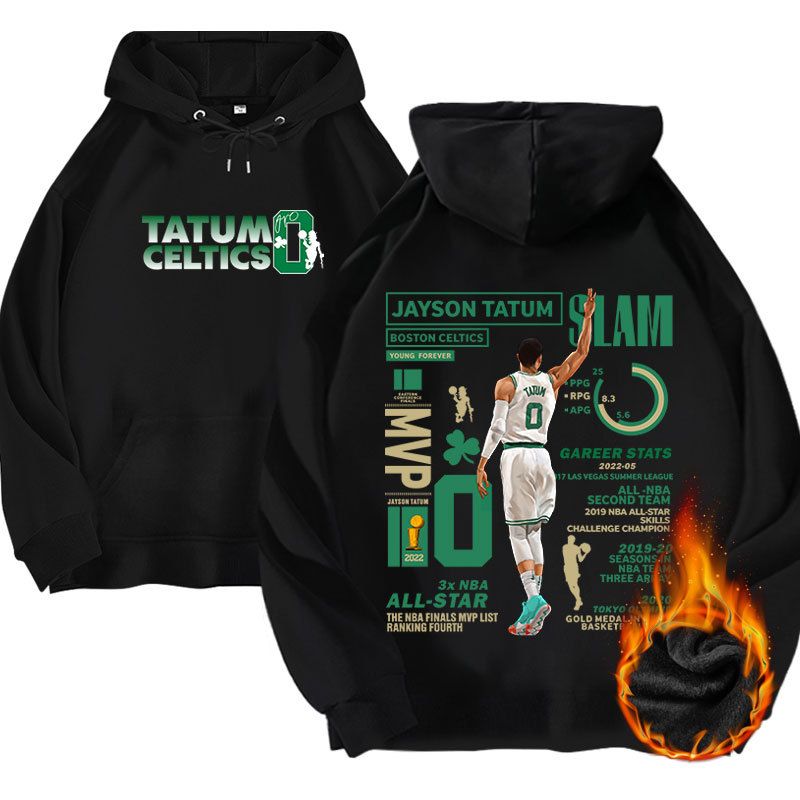 Felpa con cappuccio in velluto Glory Tatum da basket, unisex, stampata su entrambi i lati, autunno/inverno, abbigliamento ampio e alla moda_voghion.com