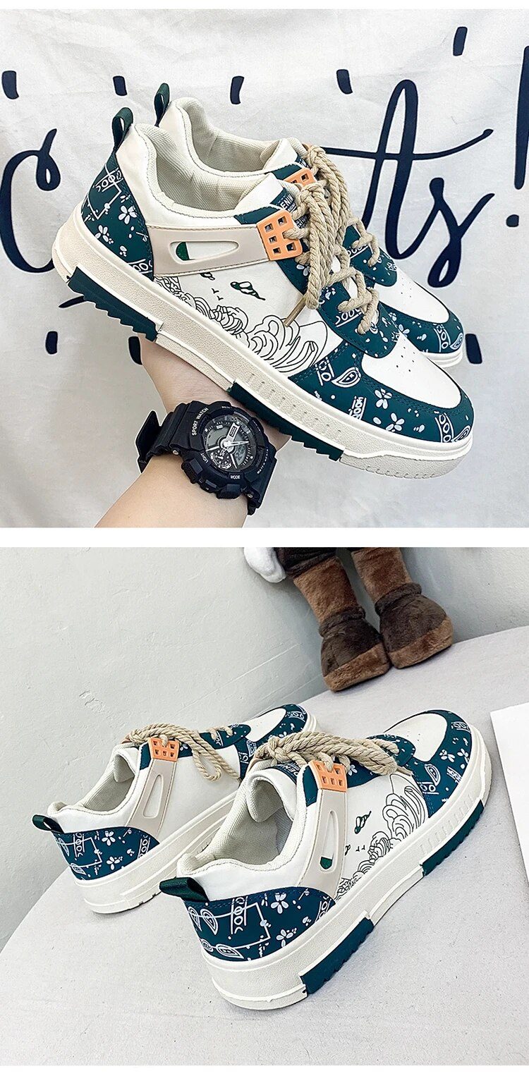 Nuovo stilista uomo casual piattaforma scarpe da ginnastica stringate studente Sneakes scarpe vulcanizzate da uomo_voghion.com