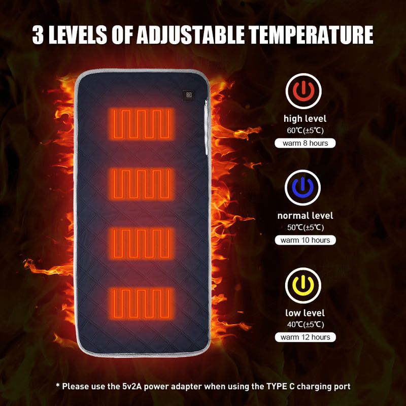 Tappetino riscaldante USB in grafene, cuscino riscaldante con controllo intelligente della temperatura per cuccia per animali domestici da esterno, coperta elettrica portatile_voghion.com
