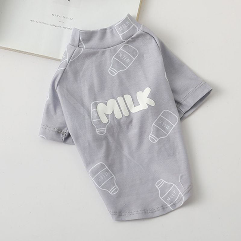 Guangying Sommar Hundkläder Rundhals Andas Modeoutfit Tryckt T-shirt Katt Hundskjorta Tvåbenskläder Djurkläder_voghion.com