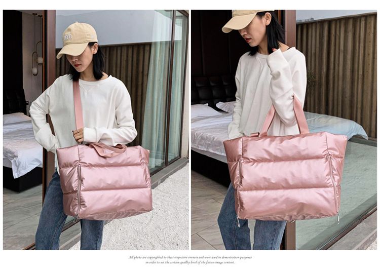 Borsa a tracolla di capacità per le donne Borse in nylon impermeabile Spazio Pad Cotone Piuma Piumino Grande Tote femminile Borse invernali_voghion.com