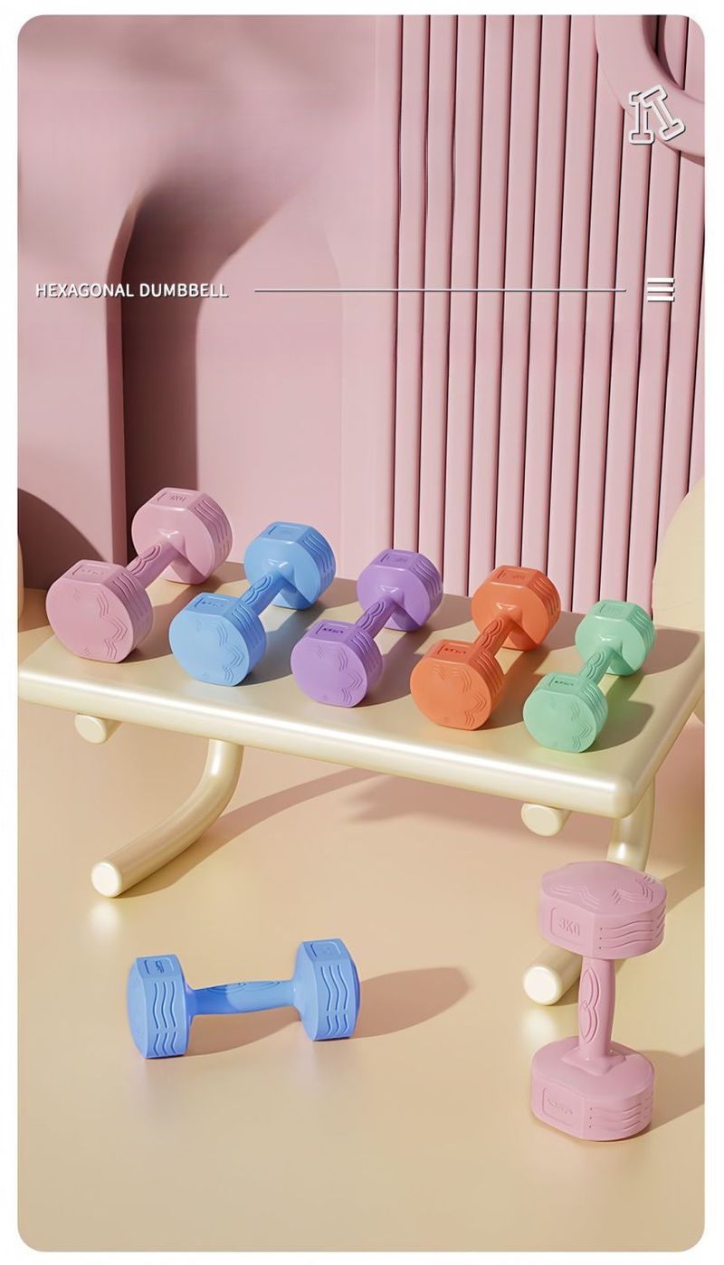 New Wom Fitness Home Exercise Eco-fridly Childr's Yoga Kettlebell Style Weight Loss Small Colorful Dumbbells For_voghion.com
