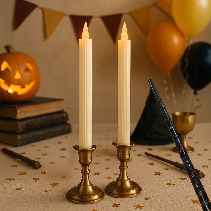 LED Floating Candles With Remote – Magic Wand Halloween Decor, 8 Colors, Timer, Waterproof For Pool/Wedding (Flickering Flame Effect)_voghion.com