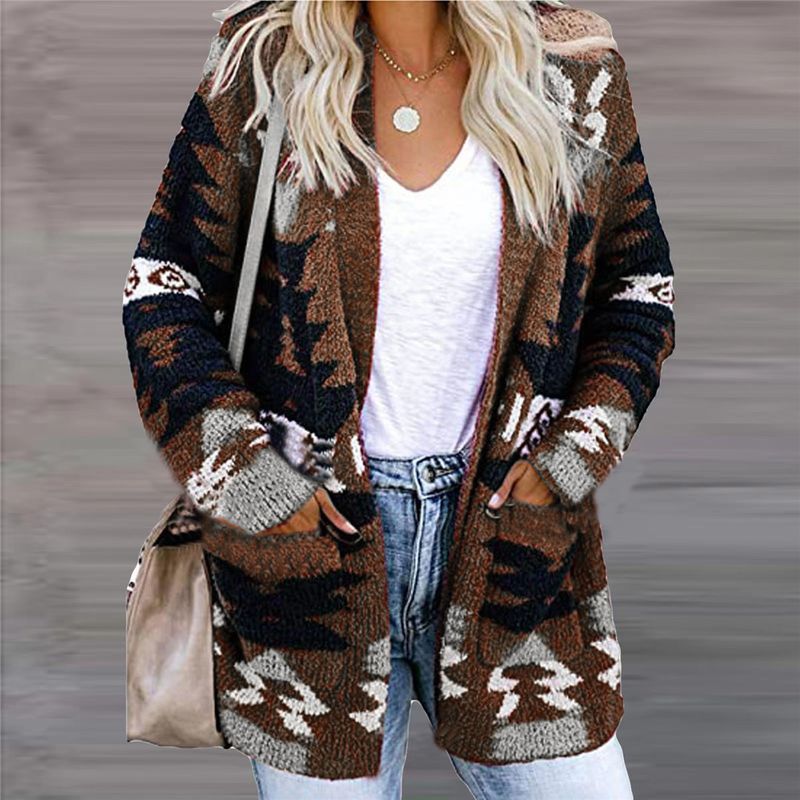 Women's loose Halloween sweater Christmas printed cardigan_voghion.com