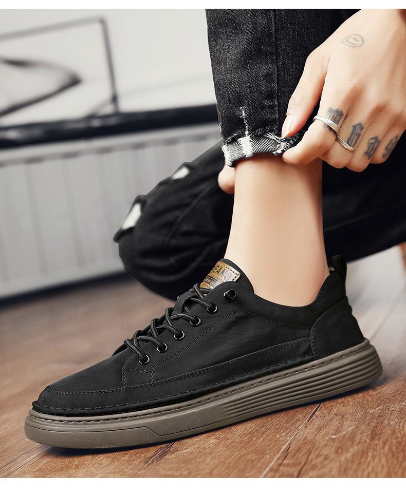 Casual Soft Bottom One Step Black Work Trendy Shoes Wear Comfortable Fashion Versatile_voghion.com
