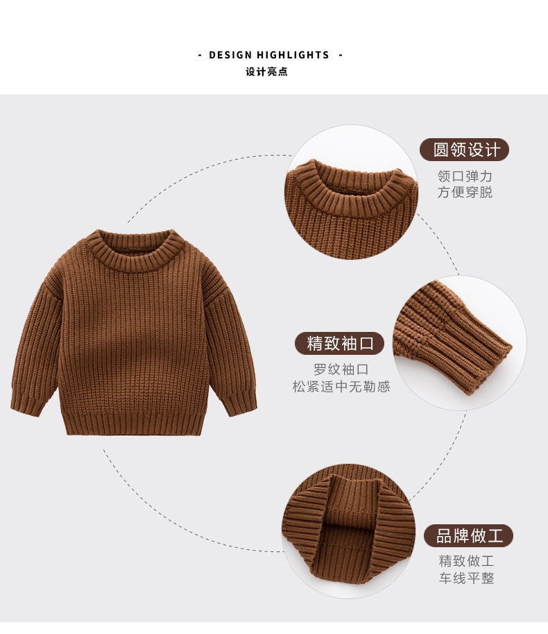 Ins hot style foreign trade cross-border children's clothing baby sweater baby boy girl child autumn and winter loose knitted jacket_voghion.com