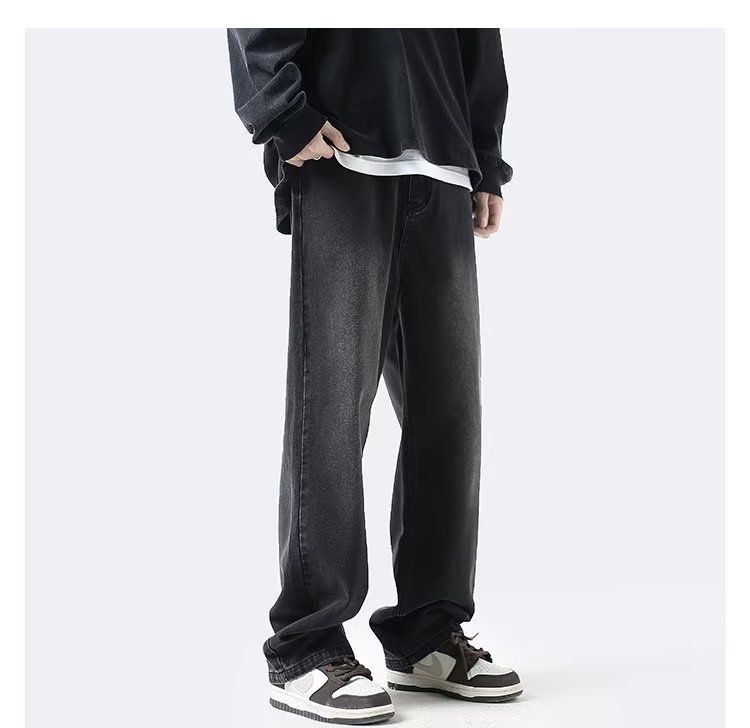 Yellow Mud Jeans Herren Frühling American Ins Washed Straight Leg Trendy Brand Loose Casual High Street Pants_voghion.com
