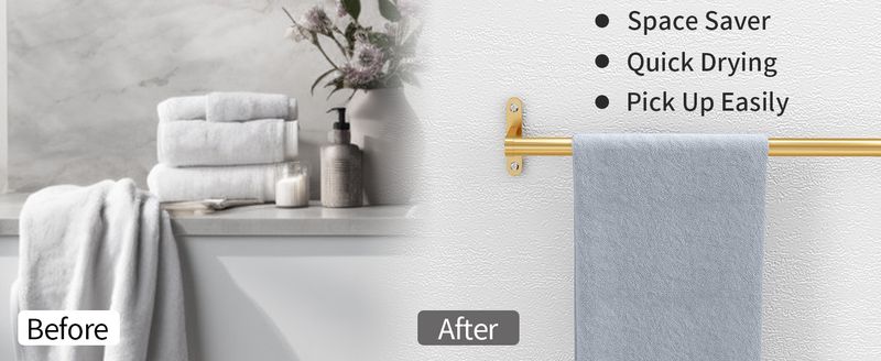 Racks 24 Inch, For Wall, Heavy Duty Bathroom Hand Holder Organizer, Single Bath Towel Bar Wall Mounted, Matte Black_voghion.com