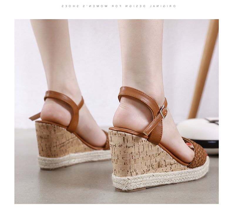 Γυναικεία Παπούτσια Ανοιξιάτικα Σανδάλια Νέου Στυλ με Υφασμάτινες Λουράκια στην Πλάτη, Μεγάλα Μοντέρνα Γυναικεία Παπούτσια_voghion.com