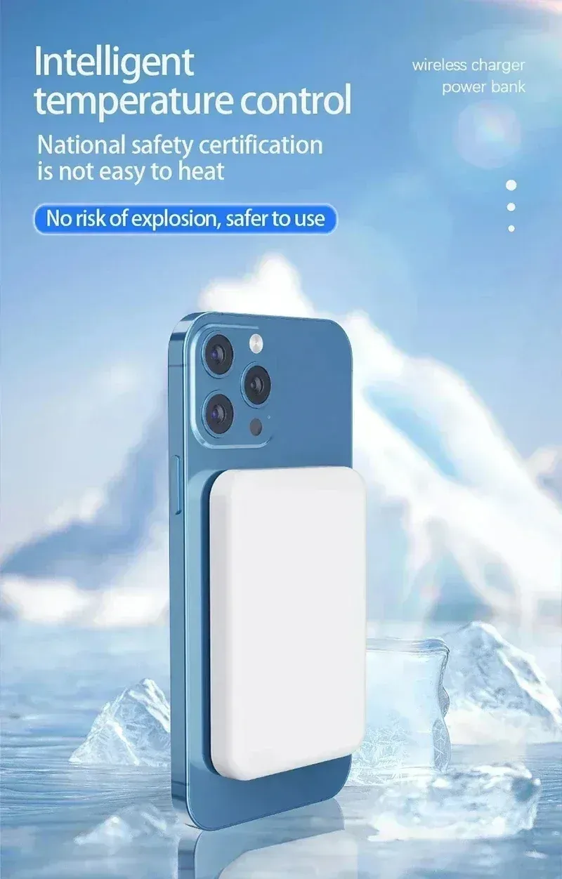 Caricabatterie magnetico wireless Xiaomi da 15 W per Natale, Mag Safe, iPhone 16, 17 Pro Max, 50000 mAh, grande_voghion.com