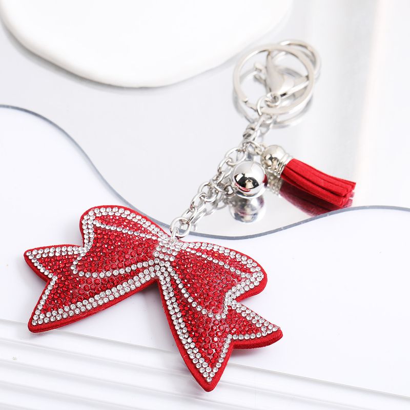 Llavero con lazo personalizado para bolso de mujer, colgante para coche, accesorios de diamantes_voghion.com