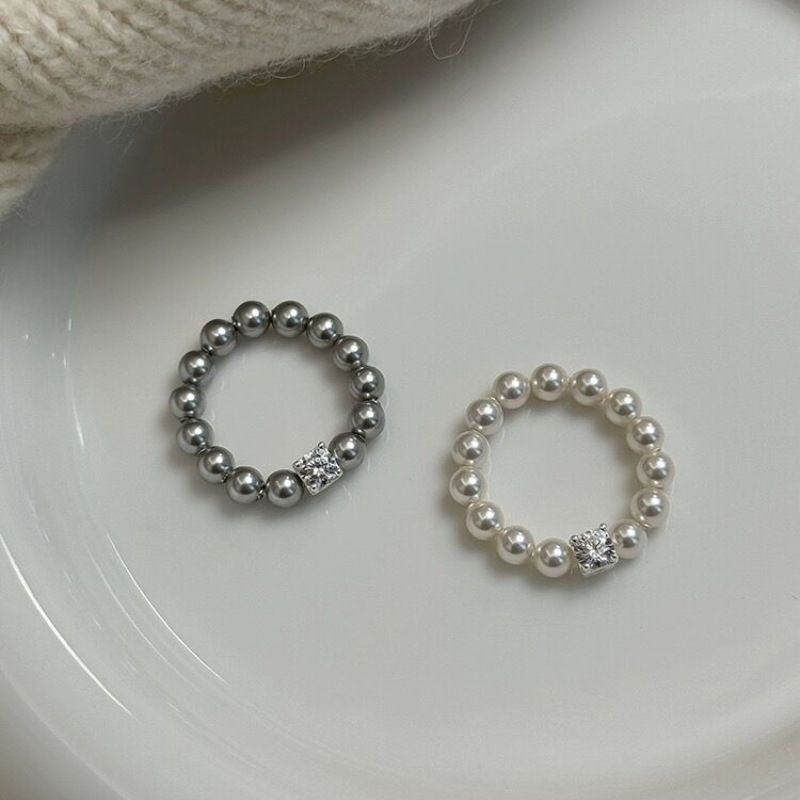 Liten utsøkt zirkon sukkerbit Shijia perle elastisk armbånd lys luksus fransk elegant armbånd jenter smykker engros_voghion.com