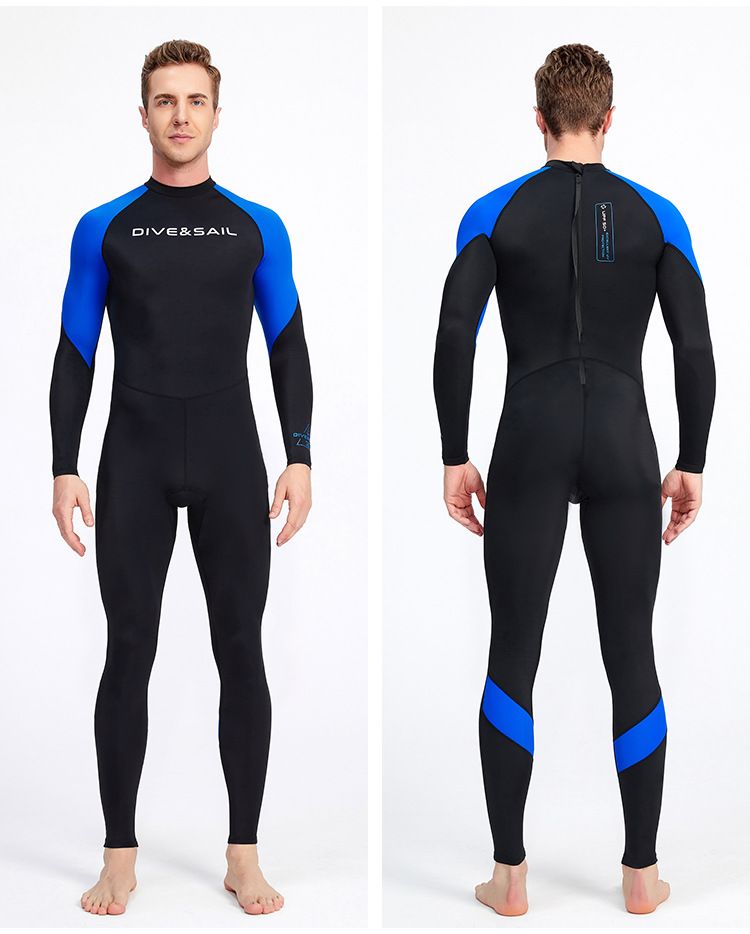 Einteiliger dünner Taucheranzug für Herren, Schnorcheln, Surfen, langärmeliger Sonnenschutz, Quallen-Schnelltrocknungsbadeanzug_voghion.com
