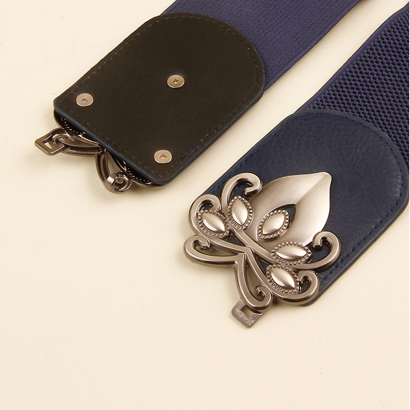 New Elastic Waistband for Women with Elastic Wide Waistband, Slimming Fit, Matching Skirt, Shirt, Coat, Black Waist, and Versatile Outer Layer_voghion.com