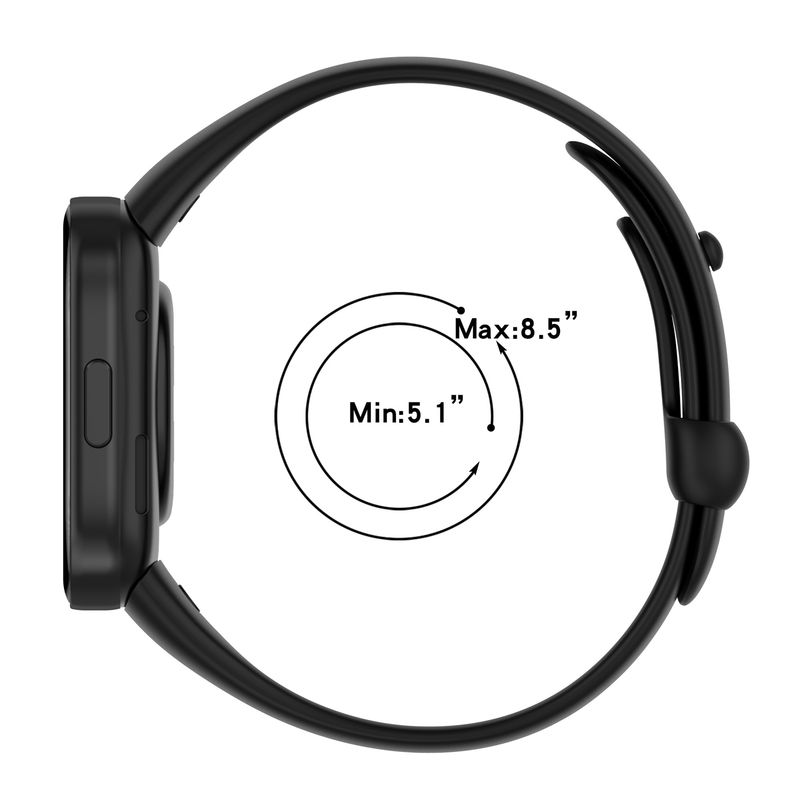 Redmi Watch 3 Tırnak Düğmeli Silikon Saat Kayışı (Siyah) için_voghion.com