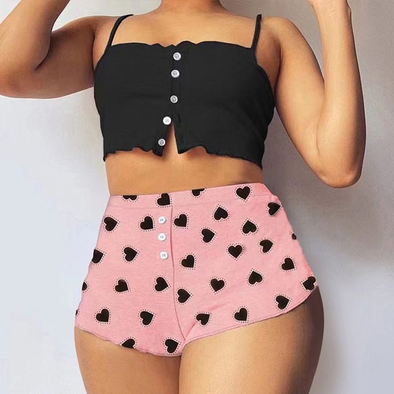 Related High Zipper Button Solid Hot Selling Summer New Sexy Camisole Tops Women's Set Wrinkle Breathable Synonyms_voghion.com