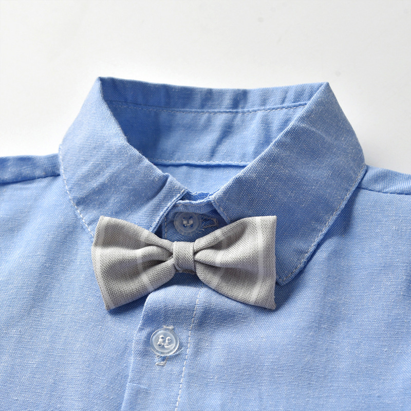 mamma e bambino gilet a righe camicia di cotone a maniche lunghe pantaloni set da tre pezzi da uomo per bambini nuovo completo per bambini primaverili e autunnali_voghion.com