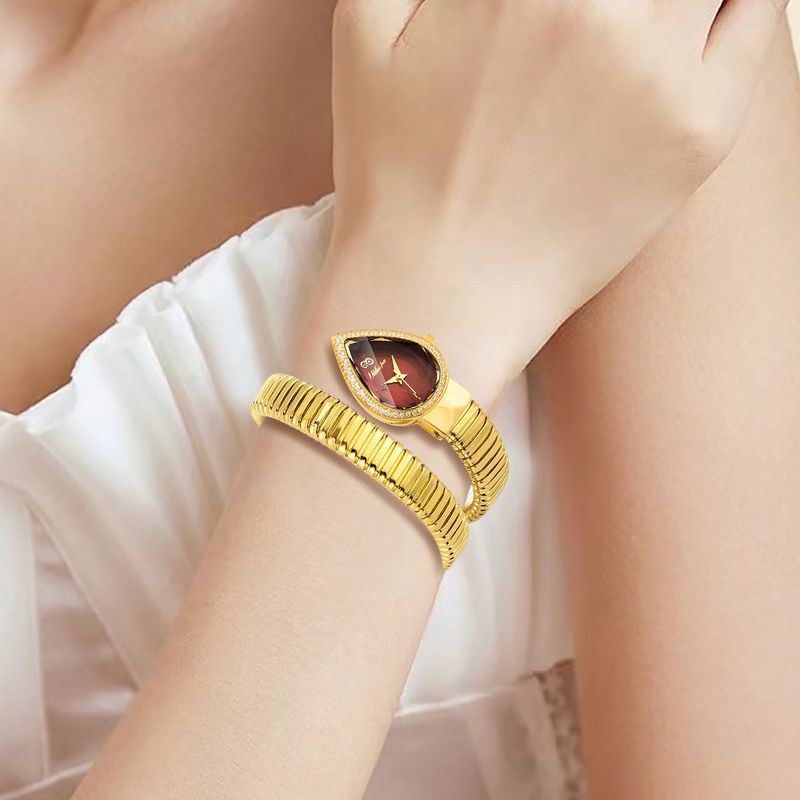 Orologio da polso da donna a forma di serpente, dal design unico, classico e squisito, intarsiato, nuovo in Europa e America, 2025_voghion.com