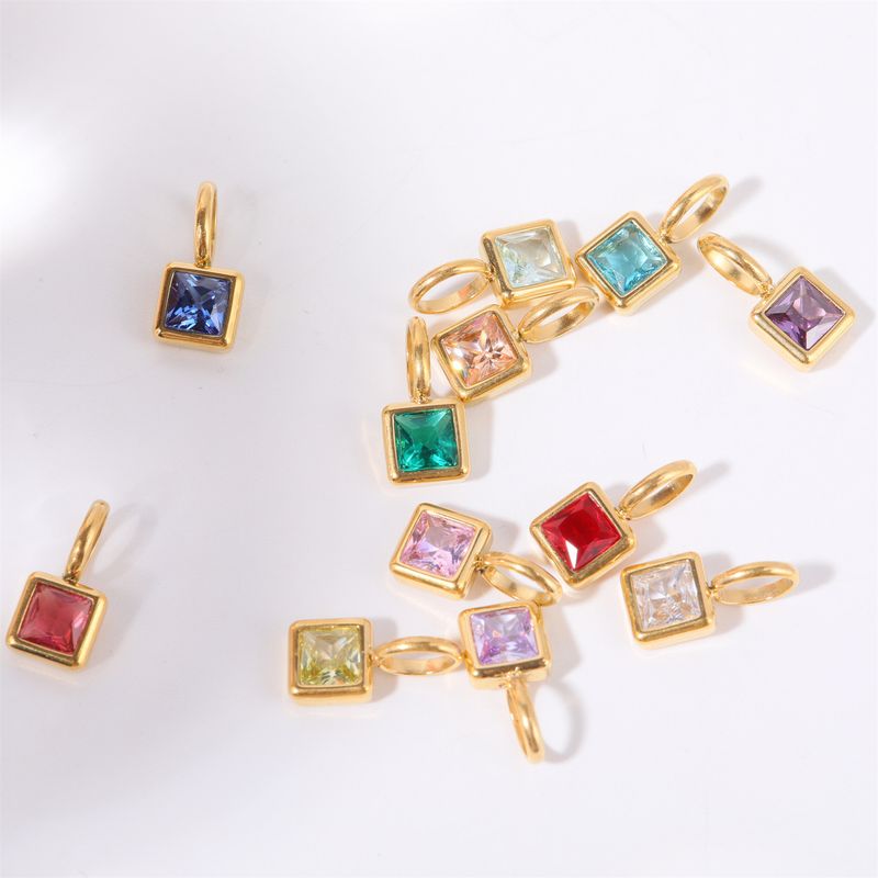 Collana con 12 pendenti colorati, accessori fai da te, ciondolo con zircone colorato, clavicola, pietra portafortuna femminile._voghion.com