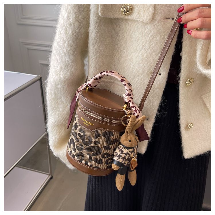 CEEKAY Mini Women's New Fashion Crossbody High Quality Chessboard Checkered Cylinder Bucket Bag_voghion.com