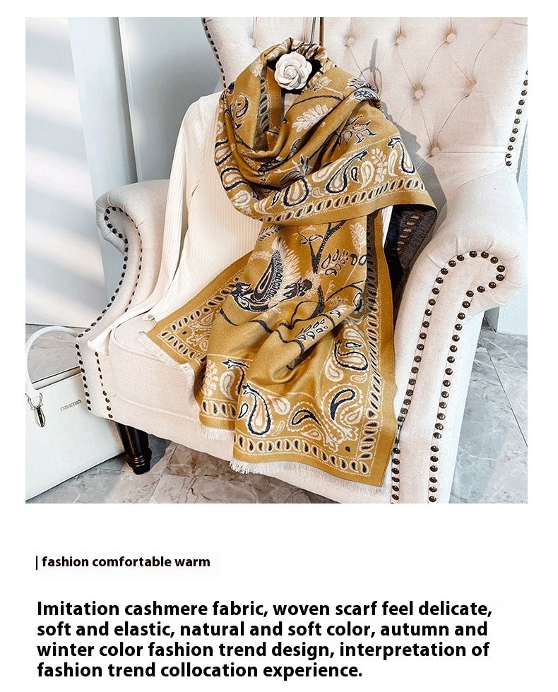 New Autumn And Winter Fashion Shawl For Office Nap Blanket Cashmere Scarf Printed Tassel Warm Scarf Star Style_voghion.com