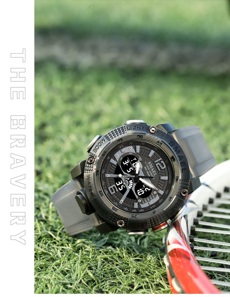 Digitale, analoge, wasserdichte Sportuhr für Herren mit LED-Hintergrundbeleuchtung, multifunktionale Outdoor-Armbanduhr für den Freizeit-, Business- und aktiven Lebensstil_voghion.com