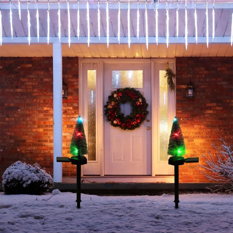 Luz LED solar para suelo de árbol de Navidad transfronterizo, decoración para exteriores, jardín, césped_voghion.com
