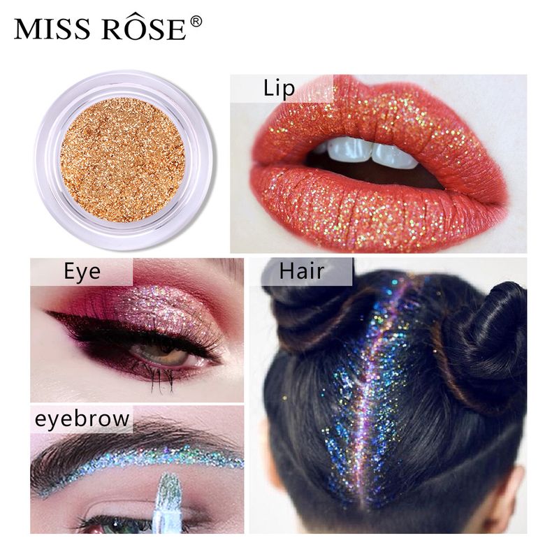 MISS ROSE Ombretto da sirena Glitter Ombretto Jincong colorato Bling Highlight Cream Illuminante viso Glitter liquido_voghion.com