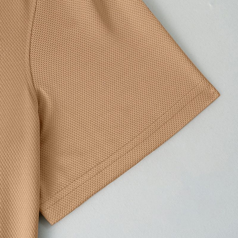 Herrenbekleidung Outdoor Einfarbiges Poloshirt Schweres lässiges atmungsaktives Revers-T-Shirt_voghion.com