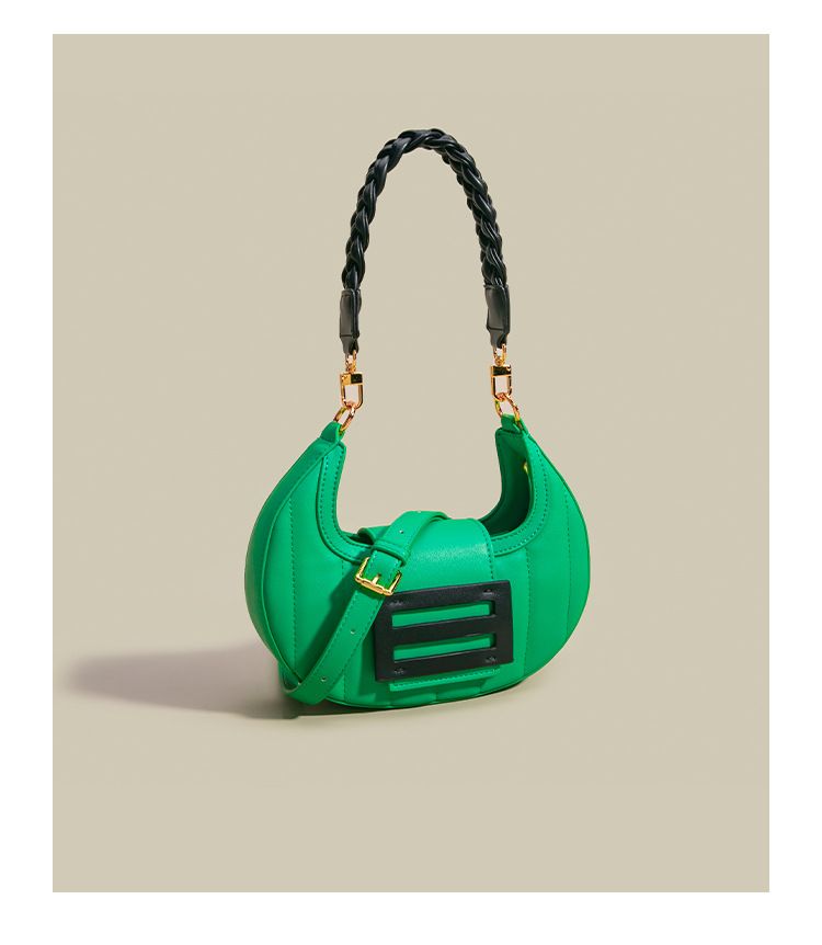 Borsa a tracolla larga con motivo a mezzaluna intrecciata sotto le ascelle, design di nicchia, nuova borsa a tracolla monospalla WO's 2022 per_voghion.com