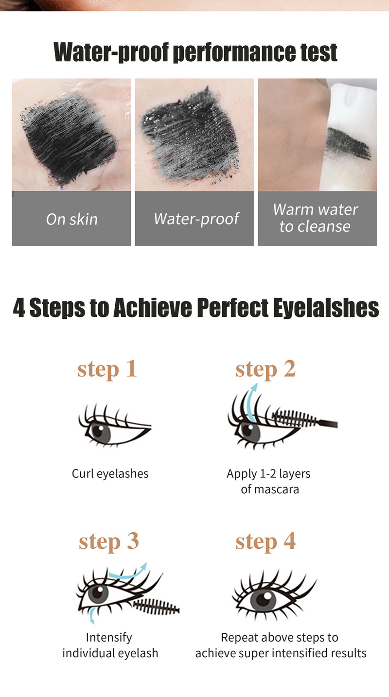 HelloKiss Sonneblummen Duebel Effekt Waasserdicht Laang, gekrauselt, déck an net schmierend Aen schwaarz_voghion.com