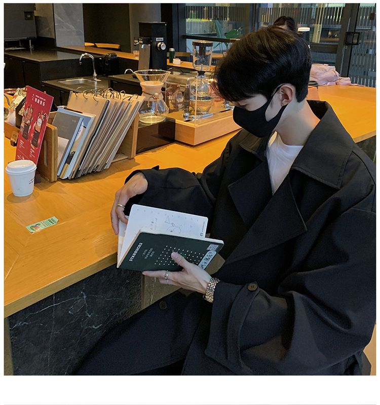 2025 Neue Windjacke für Herren im mittleren bis langen Stil, Frühling und Herbst, koreanische Trendmarke, lässiger High-End-Mantel_voghion.com