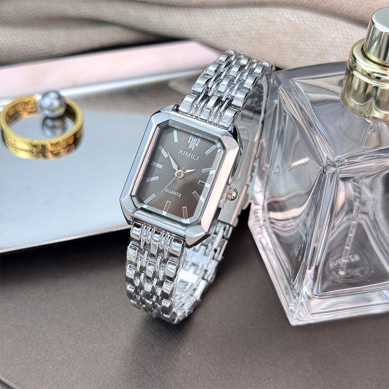 Women's Bracelet Watches Simple And Versatile Steel Strap Ladies Bracelet Butterfly Buckle Watch Square Color Quartz Watch_voghion.com