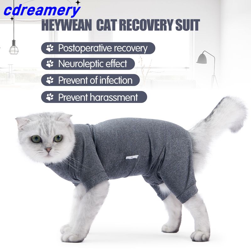 Postoperative Kleidung für Haustiere, Katzenentwöhnungskleidung aus Baumwolle, Erholungsanzug für Katzenoperationen, warmer Winter, Anti-Leck-Operation nach der Genesung_voghion.com
