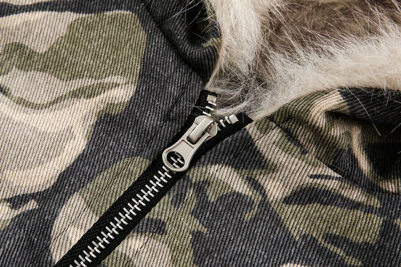 Abbigliamento maschile Real Shot Giacca in cotone con collo in pelliccia mimetica di alta qualità_voghion.com