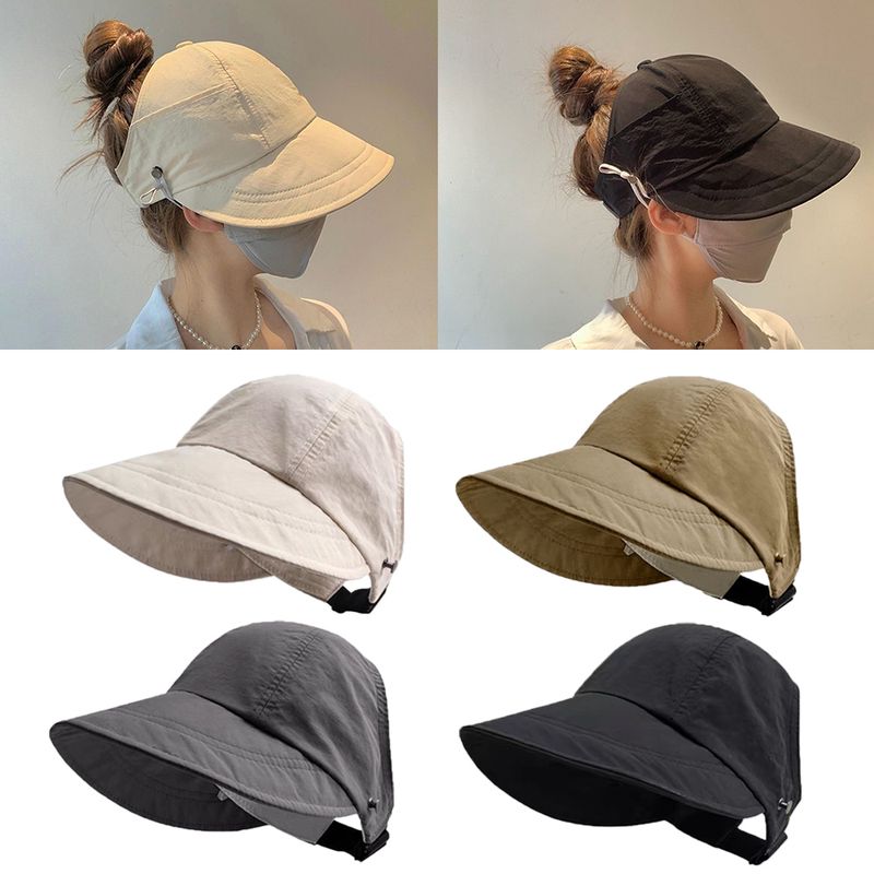 Nieuwe aankomsten Mode Lege Top Brede Rand Voor Anti UV Zonwering Vrouwen Vrijetijdsbesteding Verstelbare Buiten Strand Cap Vissershoed_voghion.com