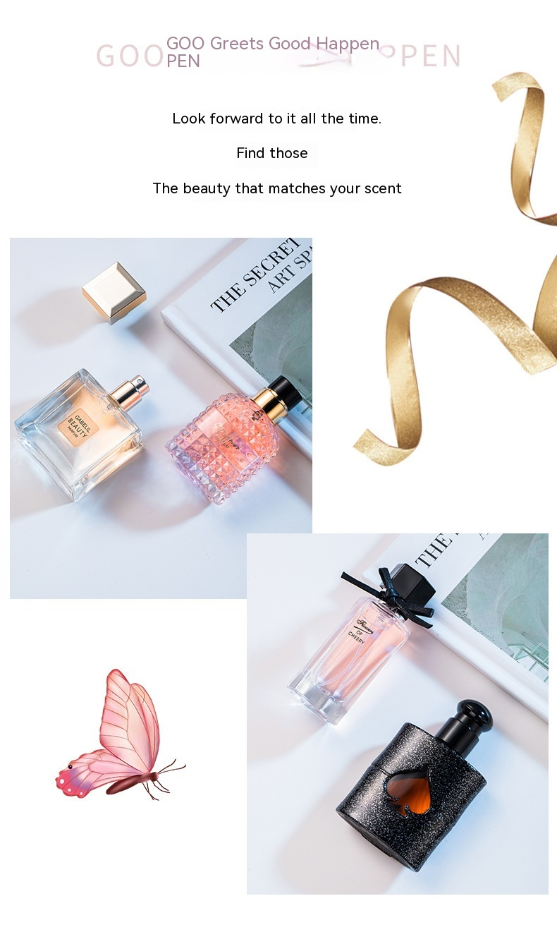 Jauna parfimērijas dāmu smaržu dāvanu kastīte četrdaļīgs ziedu stāsts par smaržām, ilgstoši noturīgs aromāts, ieteikt parfimērijas dāmu_voghion.com