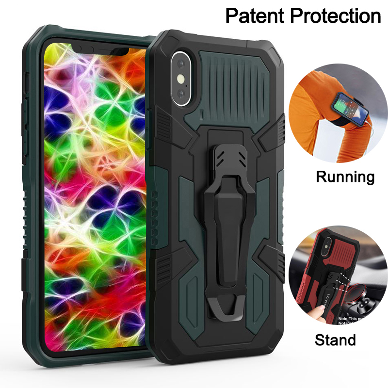 Funda híbrida resistente con soporte para Xiaomi Redmi 7A, 7, 8A, 8, 10C y 10, a prueba de golpes, con clip para cinturón._voghion.com