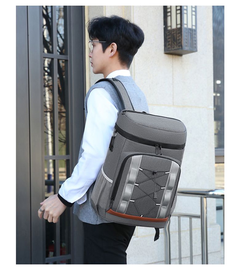 2024 Neuankömmling Isolierter Picknick-Rucksack mit großer Kapazität für draußen Kaltbierbeutel Oxford-Stoff Verdickter Eisbeutel_voghion.com