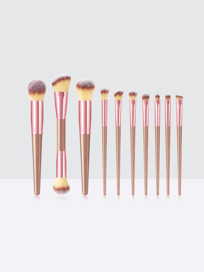 10 pcs makeup brushes, benzine gold, beauty tool set, brush set GUJHUI_voghion.com