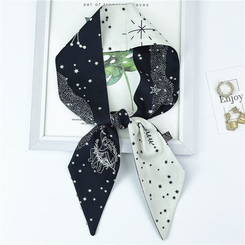 Frühling Herbst Mode Tarot Marke Zwölf Konstellationen Kleiner Schal für Frauen in Südkorea, Schmaler Langer Gestreifter Schal,_voghion.com