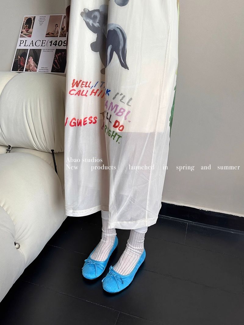 fund plat Mary Jane albastru degetul rotund gura superficială balet cu un picior, moale și confortabil mic_voghion.com