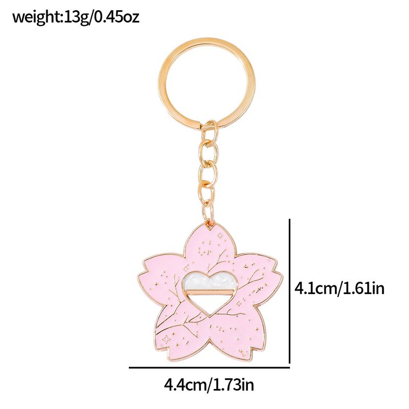 Popolare piccolo portachiavi con fiore di ciliegio fresco rosa, amore, ragazza carina, ciondolo in lega di zinco, vendita calda_voghion.com