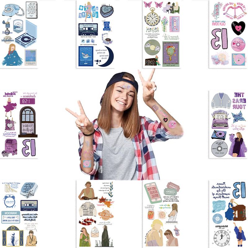 singer Taylor Swift Taylor Swift tattoo stickers Taylor Swift same style concert support face stickers_voghion.com