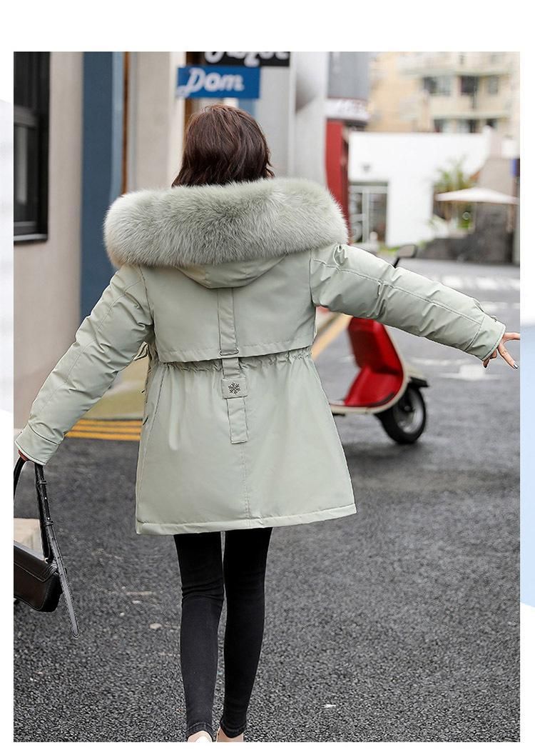 Women's Winter Hooded Parka Coat With Fox Fur Trim - Long Quilted Puffer Jacket For Petite To Plus Size, Warm Fleece Lined, Zipper Closure_voghion.com