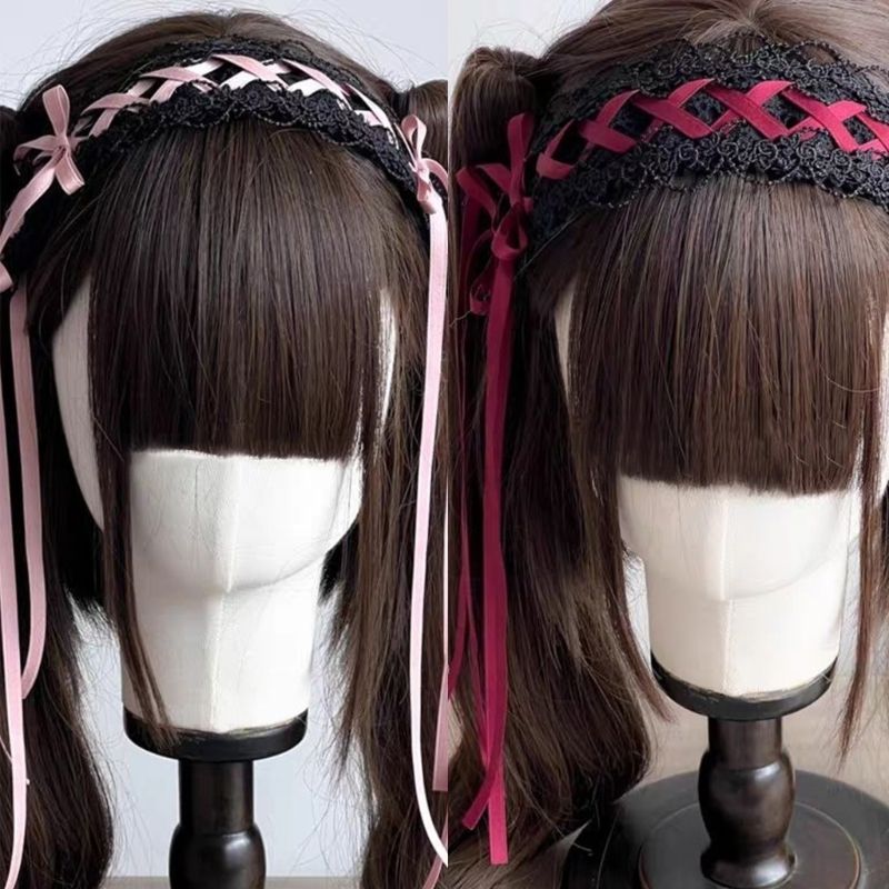 Copricapo da ragazza con papillon Party Cosplay Cameriera Copricapo Fasce Accessorio per capelli_voghion.com